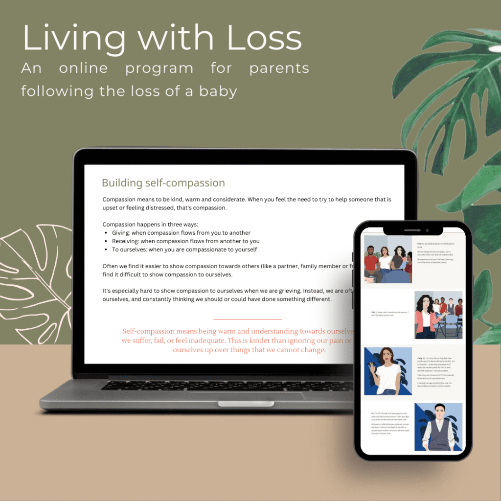 Living with Loss eLearning laptop and phone image